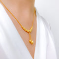 Gorgeous Beaded Drop 22k Gold Necklace