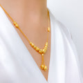 Fancy Shimmering Drop 22k Gold Necklace
