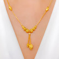 Upscale Sparkling Drop 22k Gold Necklace