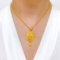 Classy Shimmering 22k Gold Pendant Set