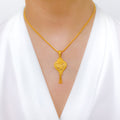 Traditional Tassel 22k Gold Pendant Set