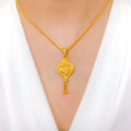 Traditional Tassel 22k Gold Pendant Set