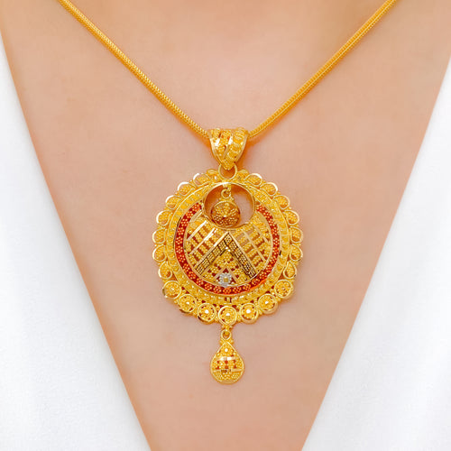 Charming Meenakari Pendant Set