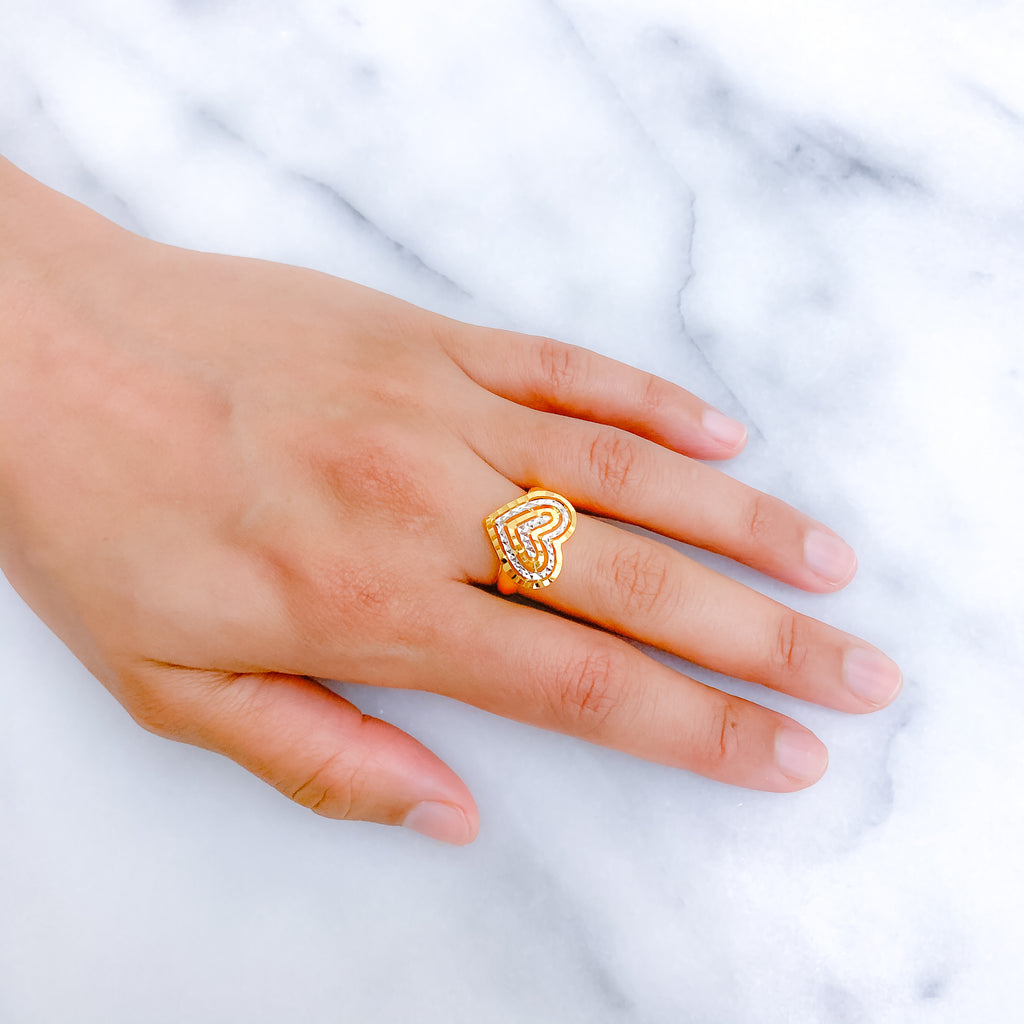 Inner Heart Gold Ring – Andaaz Jewelers