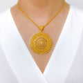 Ethereal Floral 22k Gold Pendant Set