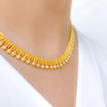 Elegant Pearl 22k Gold Necklace Set