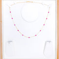 Dainty Pink CZ Necklace - 18" 22k Gold 