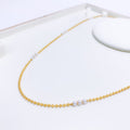 Sophisticated Petite Pearl 22k Gold Chain - 18"