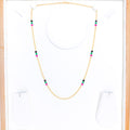 Multi-Color CZ Beaded 22k Gold Chain - 18"