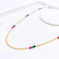 Multi-Color CZ Beaded 22k Gold Chain - 18"