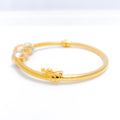 Chic Two-Tone Orb Bangle 22k Gold Bracelet