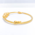 Posh Dual Finish Bangle 22k Gold Bracelet