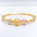 Fancy Accented Bangle 22k Gold Bracelet