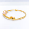 Fancy Accented Bangle 22k Gold Bracelet