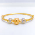 Striped Sand Finish Bangle 22k Gold Bracelet