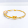 Striped Sand Finish Bangle 22k Gold Bracelet