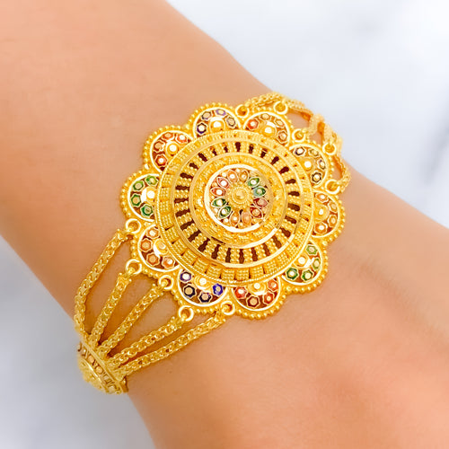 Floral Meenakari Dome Bracelet