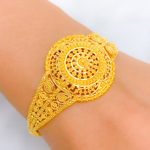 Lightweight Round Dome 22k Gold Bracelet