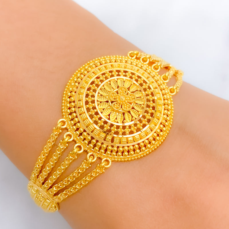 Chic Golden Leaf 22k Gold Bracelet