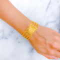 Posh Beaded Rectangle 22k Gold Bracelet