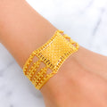 Posh Beaded Rectangle 22k Gold Bracelet