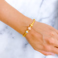 Three-Tone Dotted Orb Bangle 22k Gold Bracelet