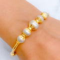 Ritzy White Gold Bangle Bracelet