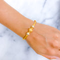 Accented Alternating Bead Bangle 22k Gold Bracelet