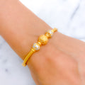 Accented Alternating Bead Bangle 22k Gold Bracelet