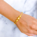 Posh Dual Finish Bangle 22k Gold Bracelet