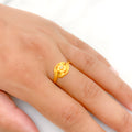 Festive Two-Tone Flower 22k Gold Ring