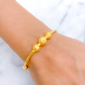 Posh Dual Finish Bangle 22k Gold Bracelet