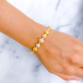 Dressy Striped Orb Bangle 22k Gold Bracelet