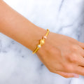 Fancy Accented Bangle 22k Gold Bracelet