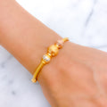 Fancy Accented Bangle 22k Gold Bracelet