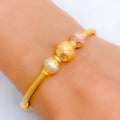 Fancy Accented Bangle 22k Gold Bracelet