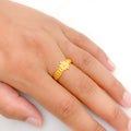 Fancy Two-Tone Flower 22k Gold Ring