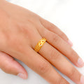 Dressy Beaded 22k Gold Ring