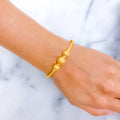 Graceful Three Bead Bangle 22k Gold Bracelet