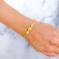 Striped Sand Finish Bangle 22k Gold Bracelet