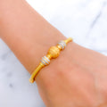 Striped Sand Finish Bangle 22k Gold Bracelet