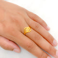 Trendy Floral 22k Gold Ring