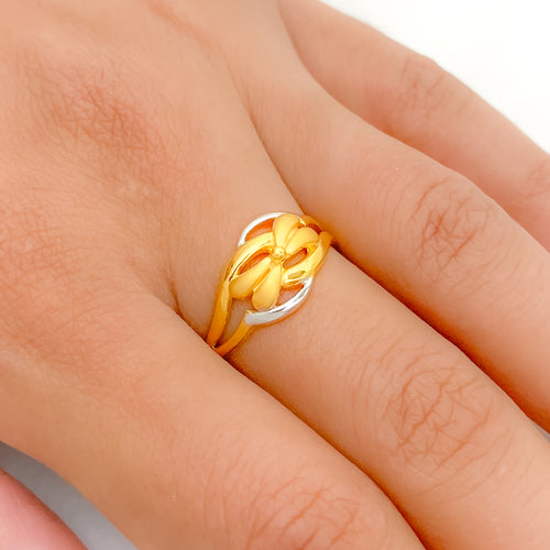 Tasteful Matte Finish 22k Gold Ring