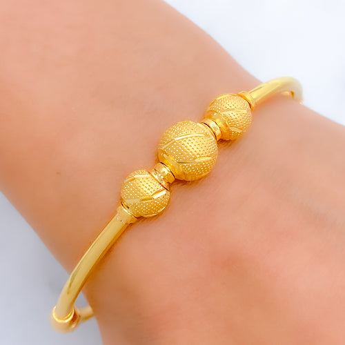 Sparkling Dotted Bangle 22k Gold Bracelet