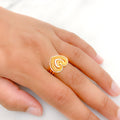 Modern Two-Tone Heart 22k Gold Ring