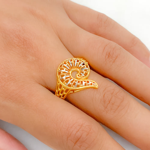 Delightful Spiral 22k Gold Ring