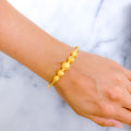 Radiant Wavy Bead Bangle 22k Gold Bracelet