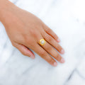 Classy Two-Tone Dome 22k Gold Ring