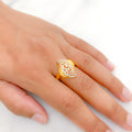 Shimmering Two-Tone 22k Gold Ring