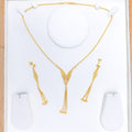 Chic Long Mesh Necklace 22k Gold Set